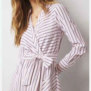 nwt WHITE HOUSE BLACK MARKET PINK POPLIN MIDI SHIRT DRESS 10